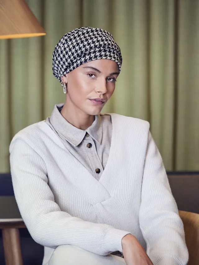 Parykksalongen HocLea V Turban turban black beige kordfløyel