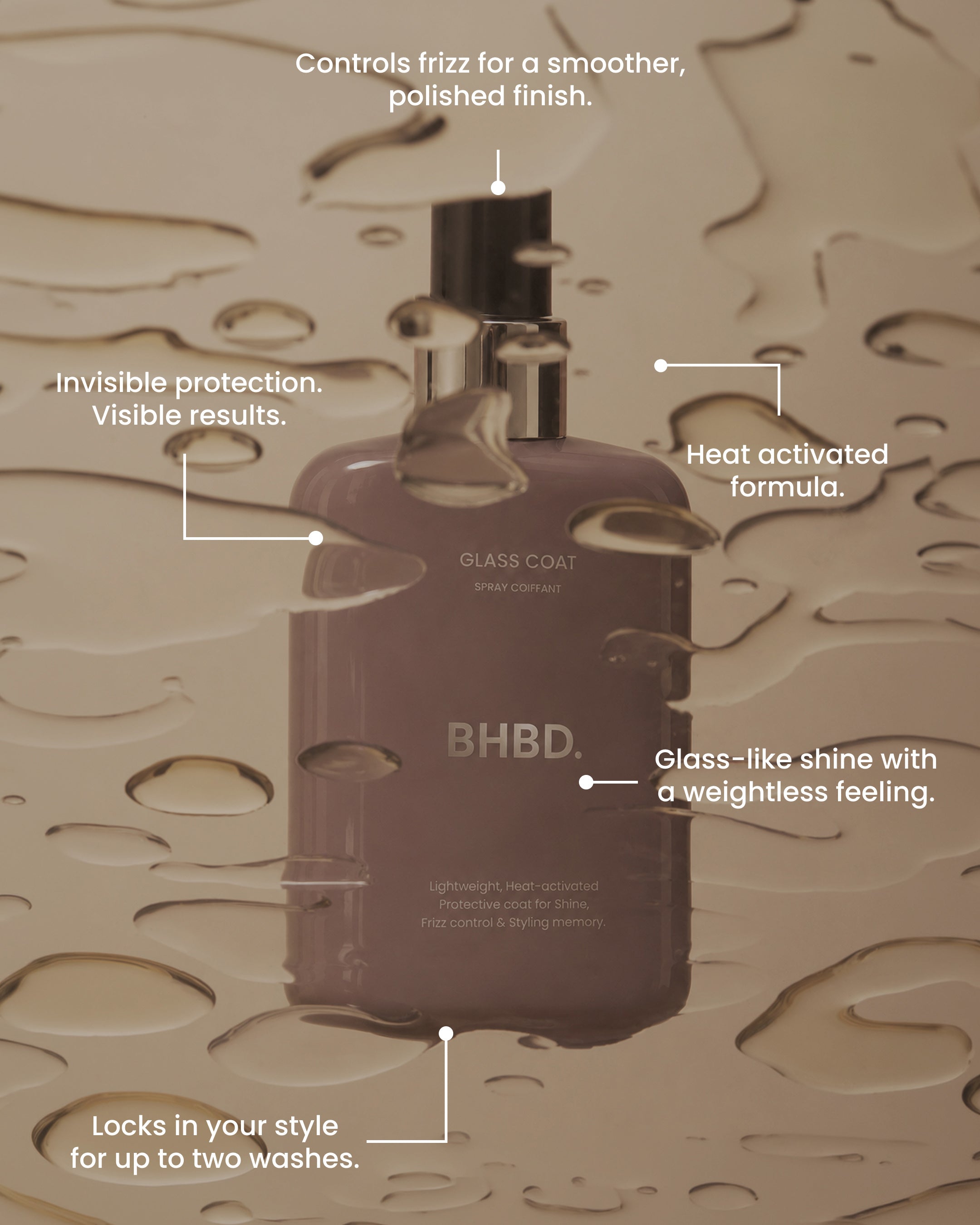 BHBD Glass Coat stylingspray varmeaktivert glans