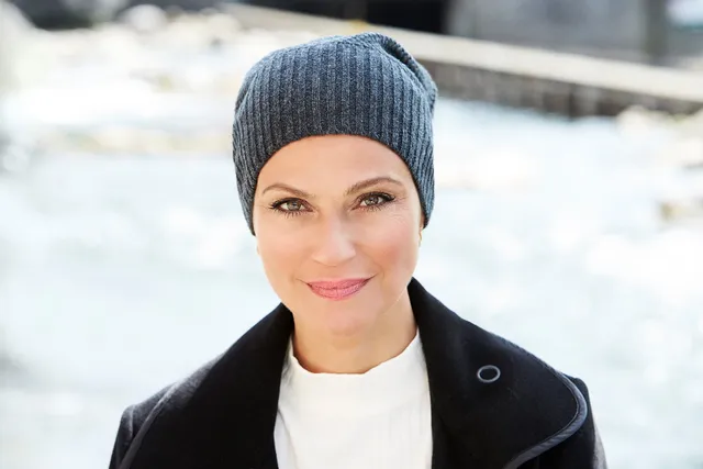Belle Madame Beanie lue ull kashmir myk