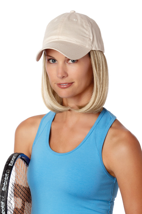 Perma-Rite Classic beige cap med hår justerbar