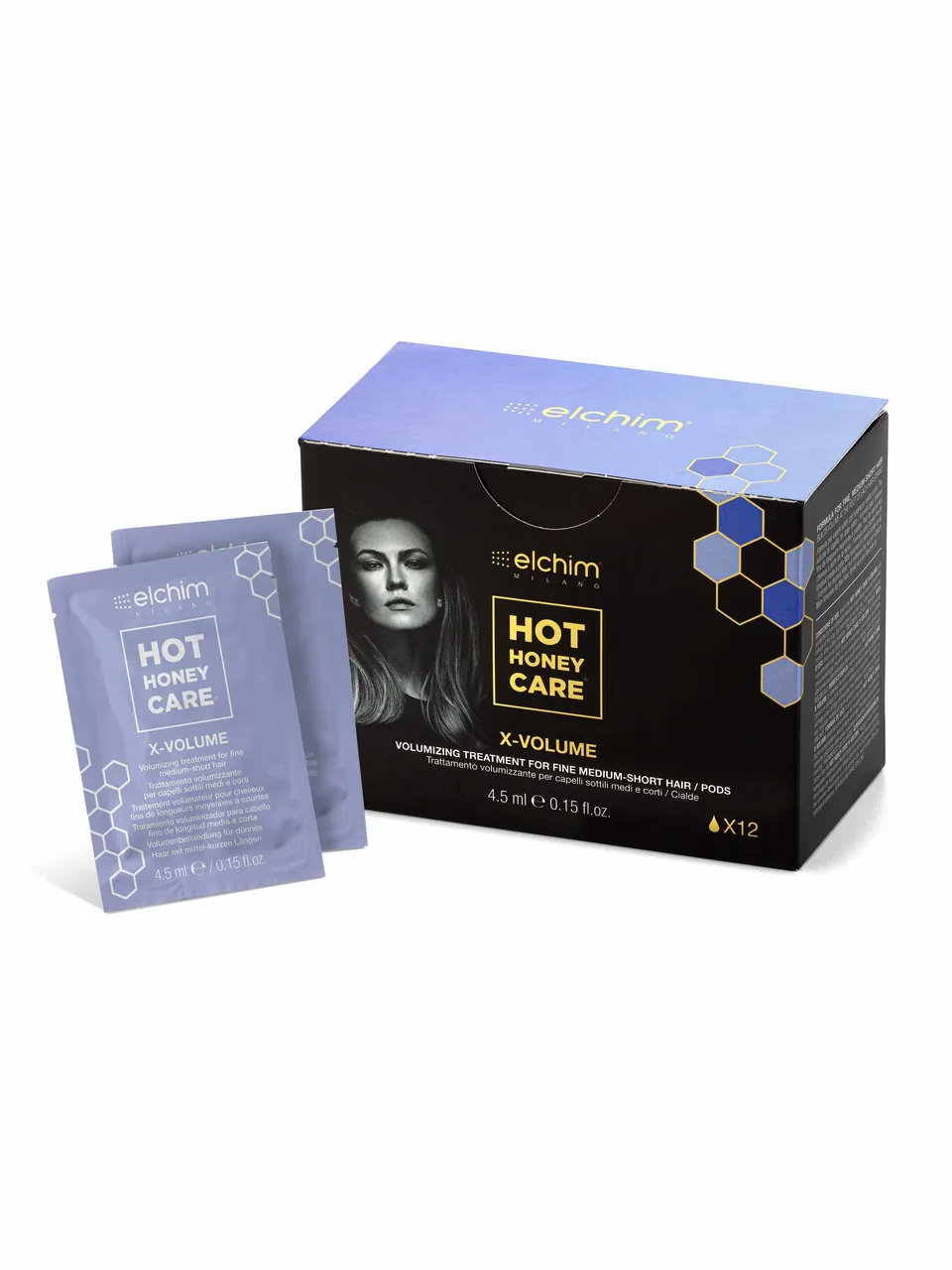 Elchim X-Volume hårkur til fint hår 12 pods honning