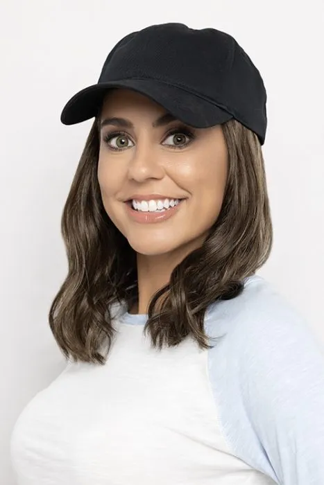 Perma-Rite Wavy caps med hår svart bomull
