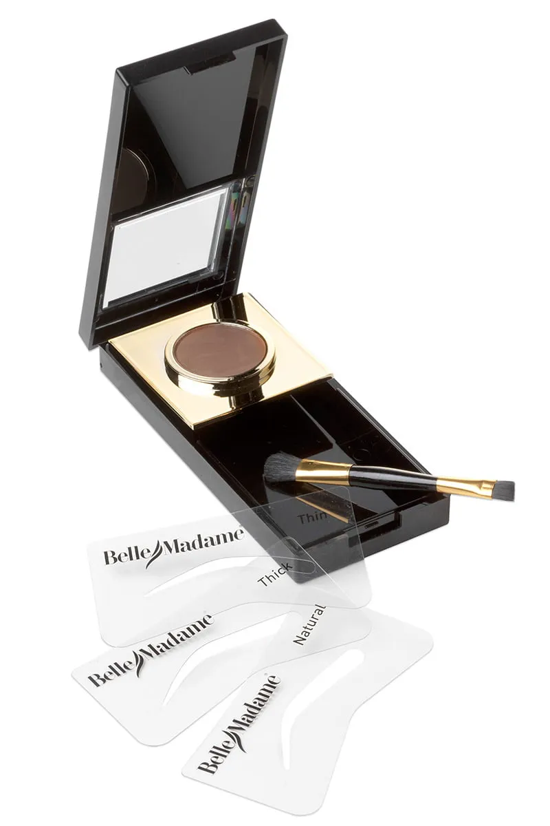 Belle Madame Eyebrow Powder Kit øyenbrynspudder mørkebrun