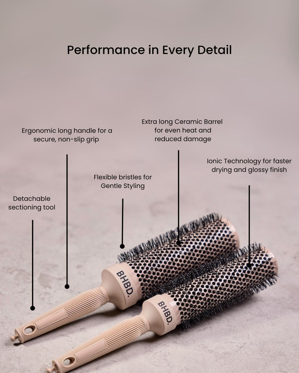 BHBD Round Brush 43 rundbørste 43 mm keramisk