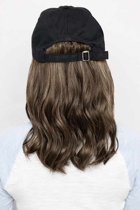 Perma-Rite Wavy caps med hår svart bomull