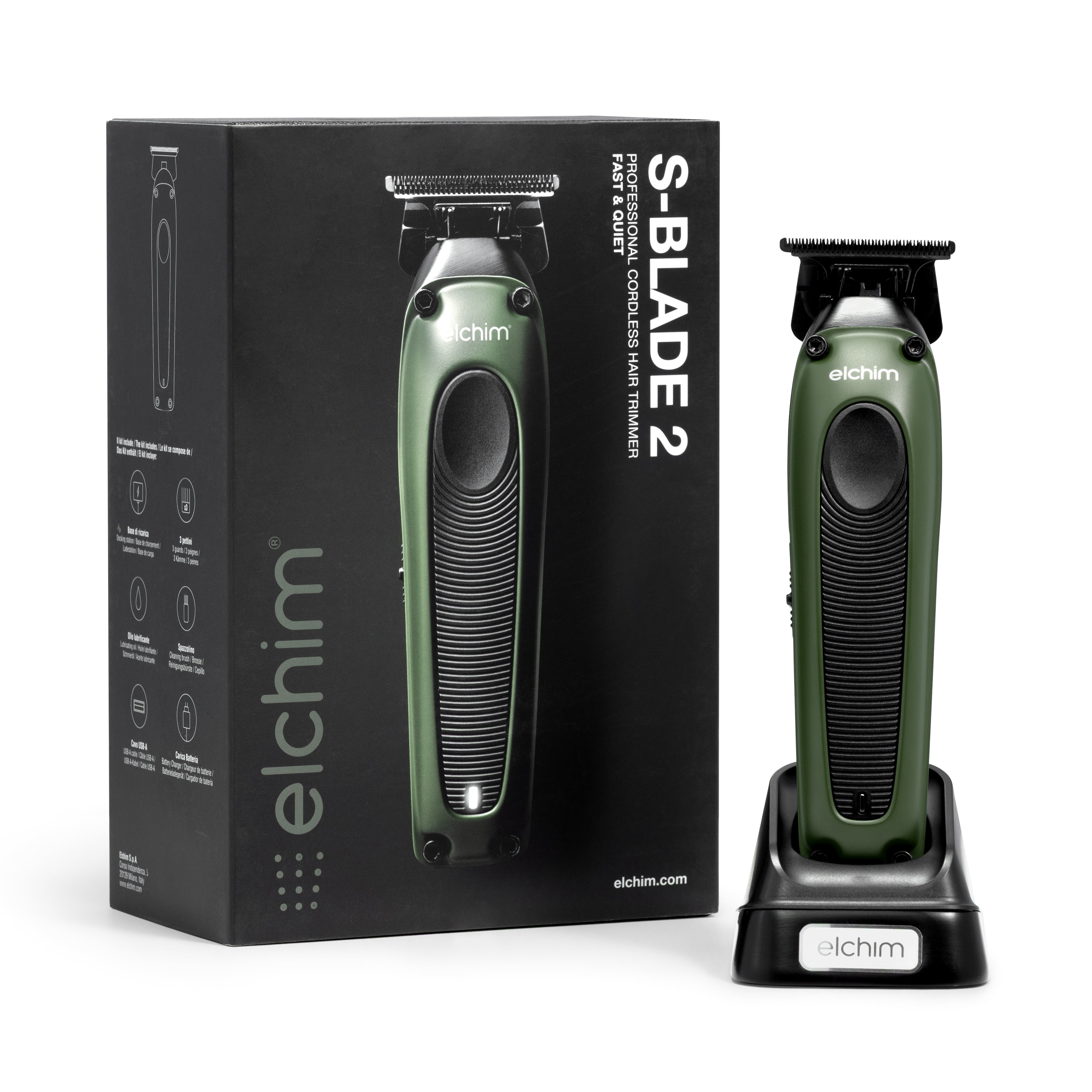 Elchim S-Blade 2 trimmer trådløs DLC titan detalj