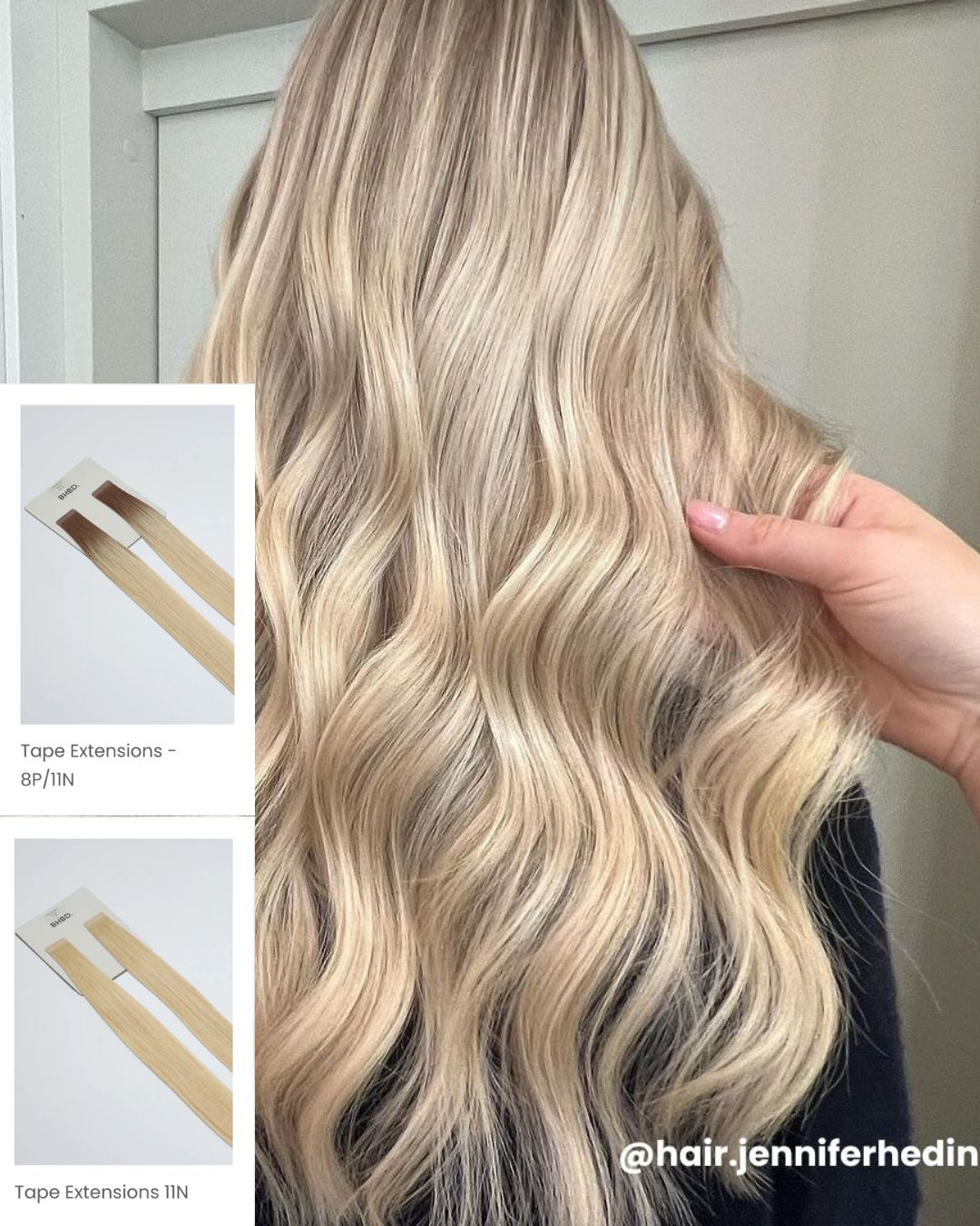 BHBD Tape Extensions 8P/11N tape extensions 12-pk perleblond