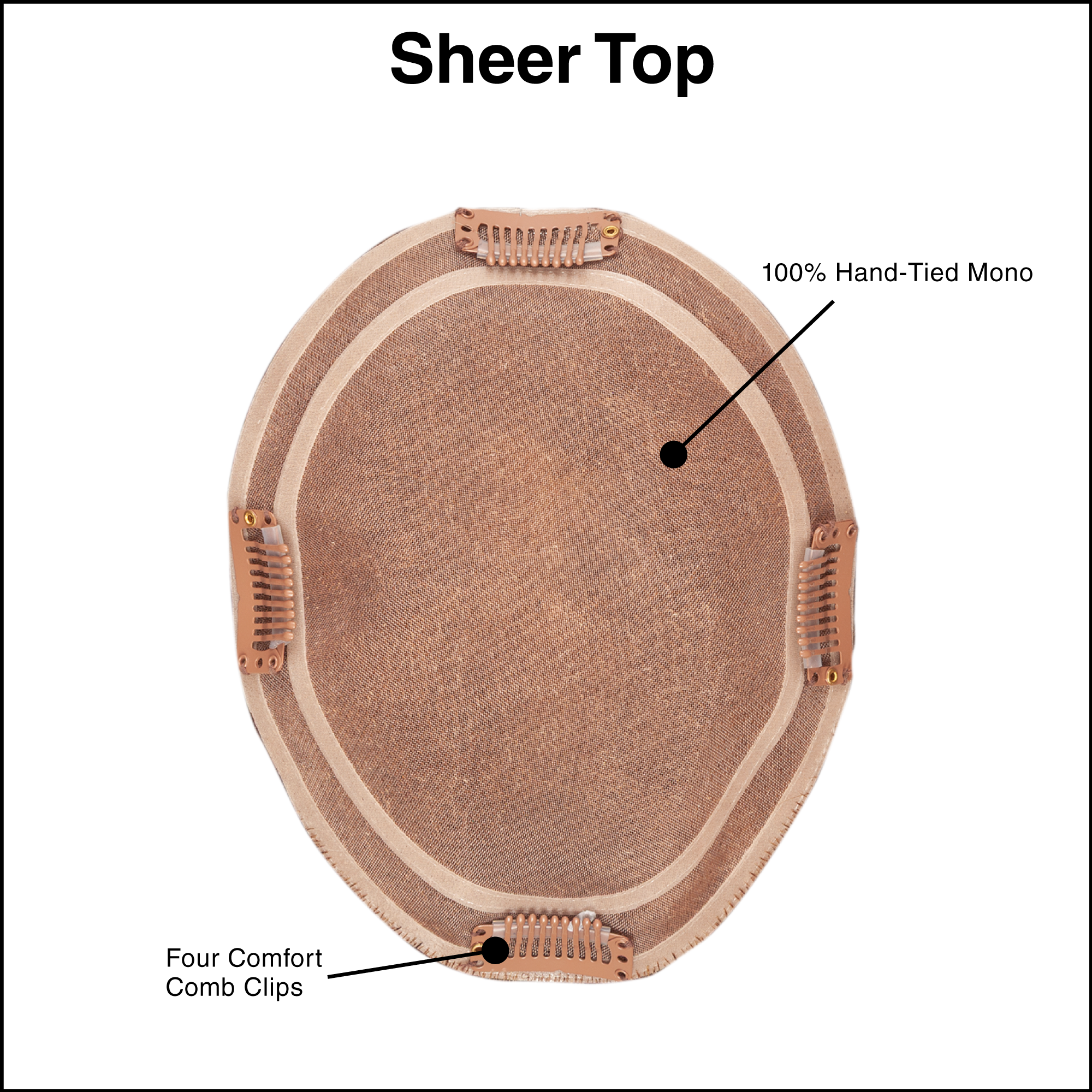 Perma-Rite Sheer Top hair topper ekte hår