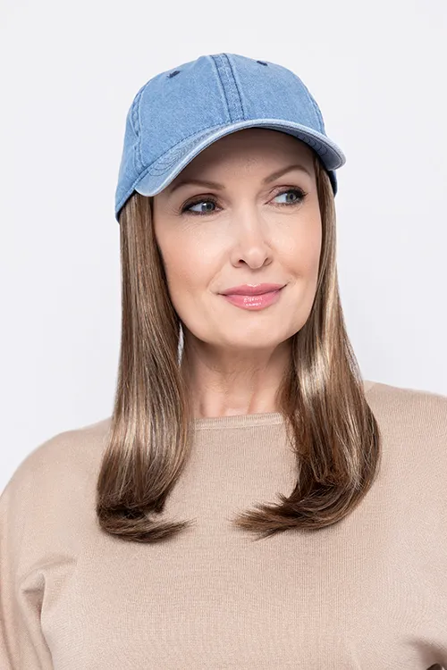Perma-Rite Long Hat caps med hår denim justerbar