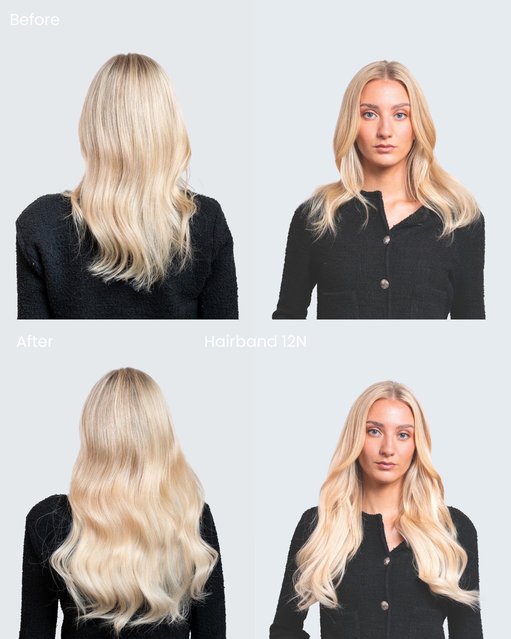 BHBD Hairband 12N halo extensions 40 cm ekte hår