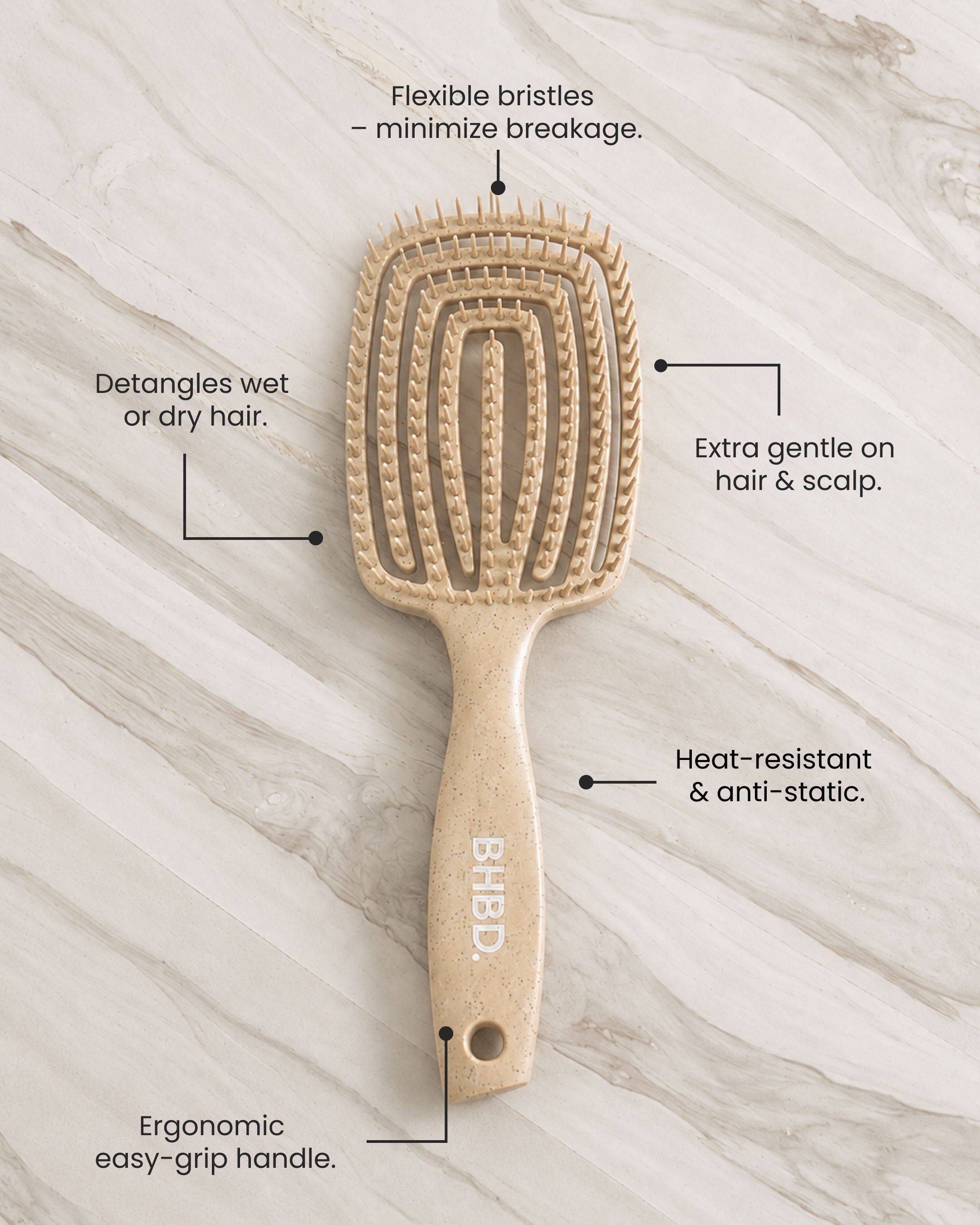 BHBD Wet Brush utflokingsbørste skånsom