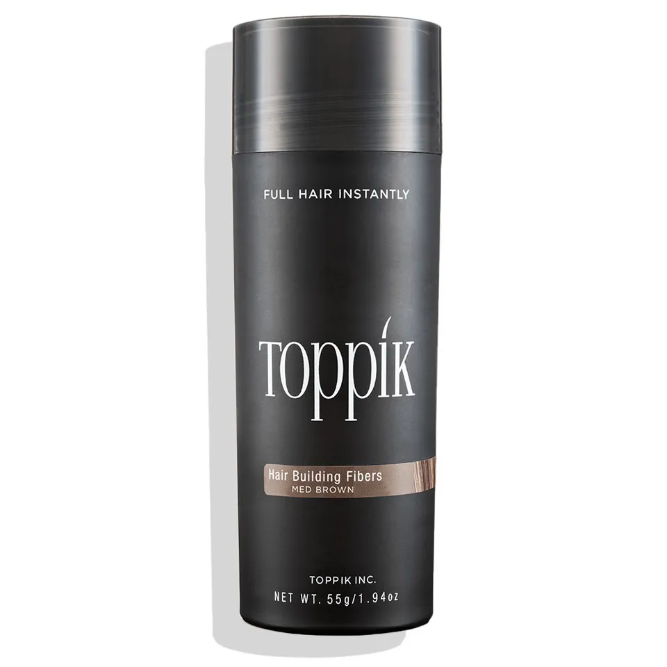 Toppik Hårfiber medium brun 55g keratinfibre