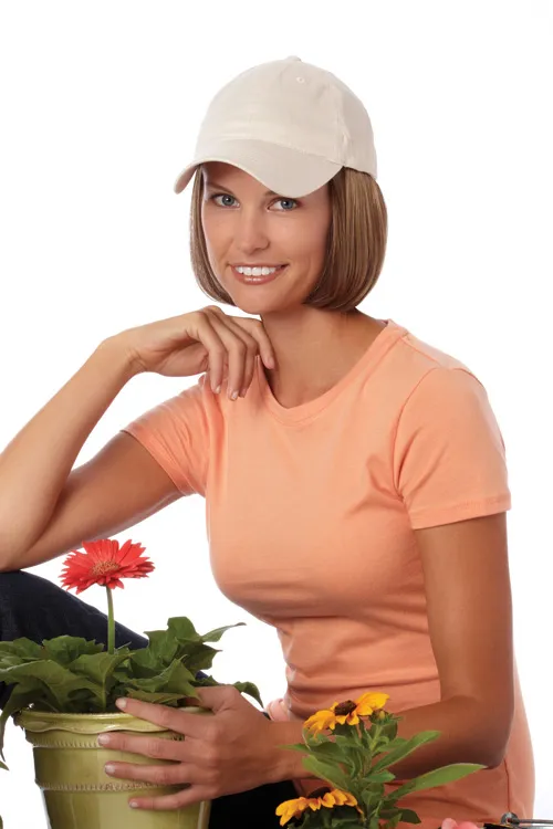 Perma-Rite Shorty caps med hår beige bomull
