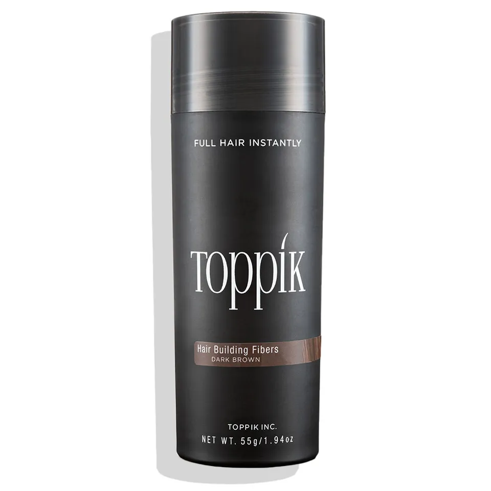 Toppik Hårfiber mørk brun 55g hårfibre keratin