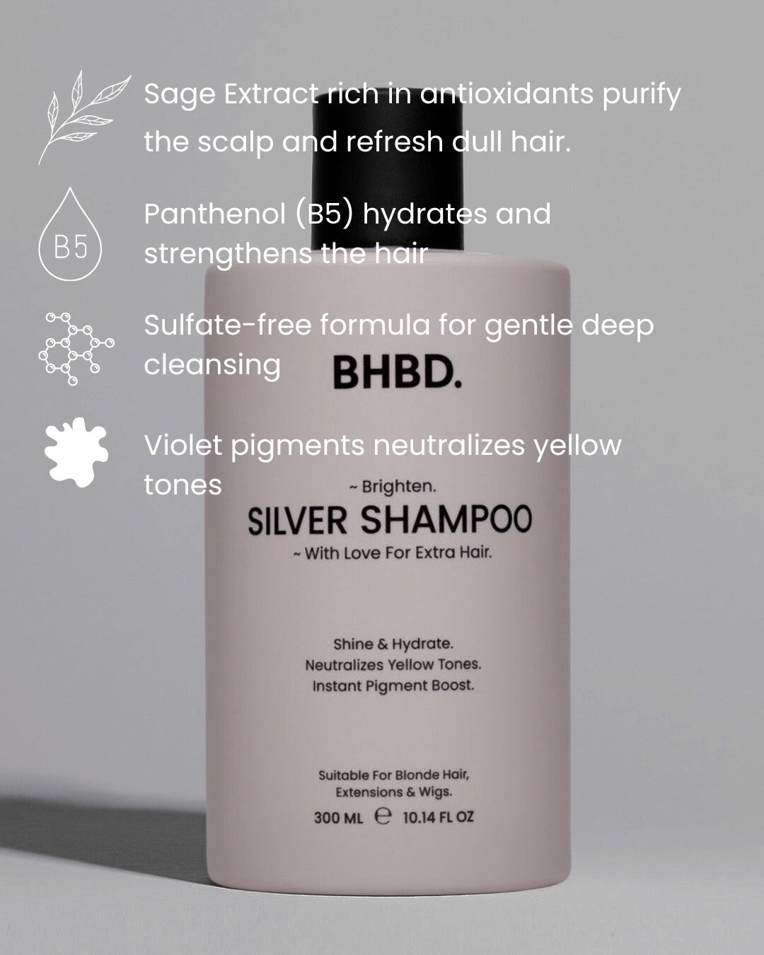 BHBD Silver Shampoo sølvsjampo 300 ml nøytraliserende